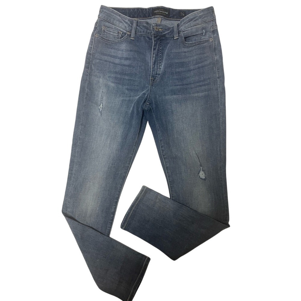 Lucky Brand Hayden Skinny‎ Mid Rise Distressed Denim Jeans Womens 10 - Picture 2 of 13